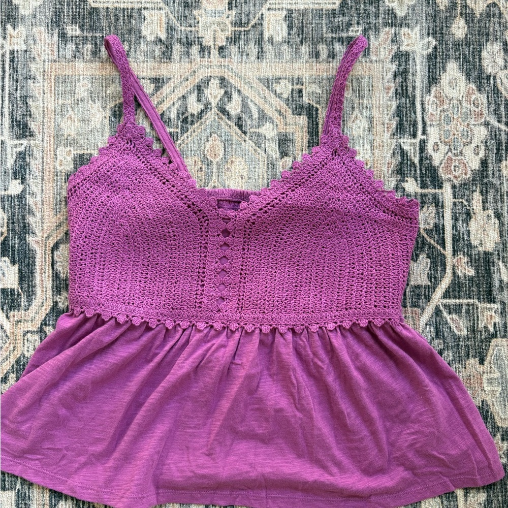 Old Navy Magenta Crochet Bodice Camisole